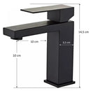 Torneira Banheiro Bica Baixa Quadrada Preta