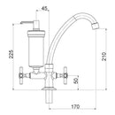 Torneira mesa com filtro cromada de pia cozinha